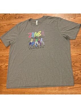 Bella+Canvas women/ Men’s 3XL Big & Tall Gray Zumba Fabulous Graphic Crew Tee